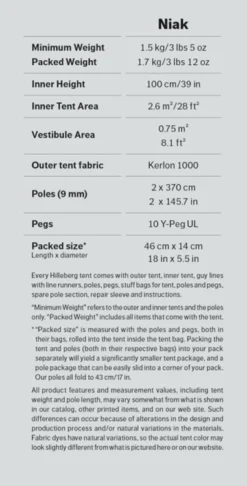 Hilleberg Niak Trekkerstent -Vango Winkel 2309400 0787421358100 2