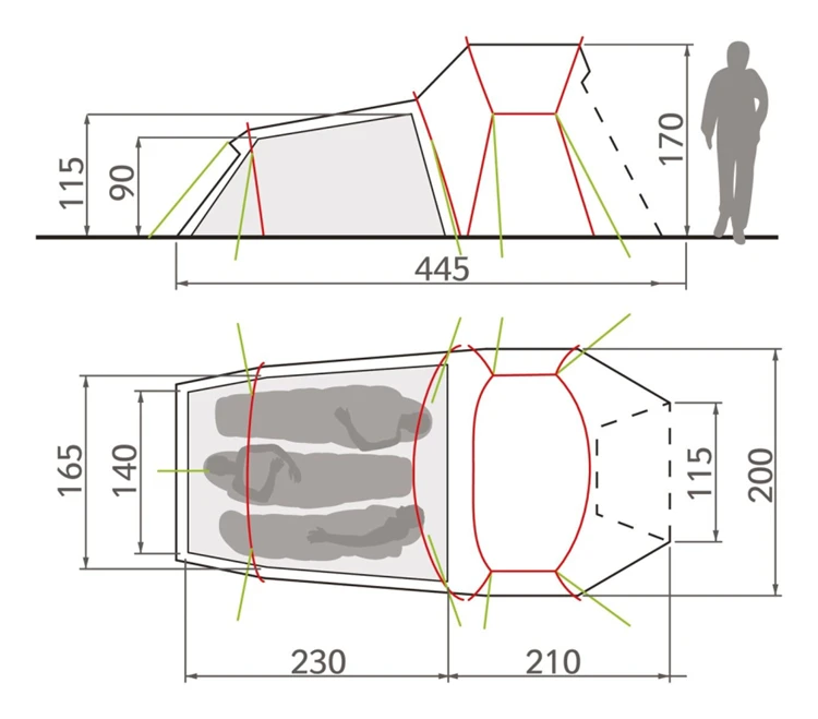 Vaude Chapel L Xt 3P Trekkerstent 2 Vaude Chapel L Xt 3P Trekkerstent - Afbeelding 2