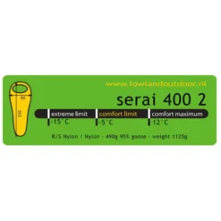 Lowland Serai 400 2 Lime R Slaapzak -Vango Winkel 3799770 88566 lowland serai 400 2 lime r slaapzak 50