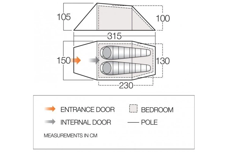 Vango F10 Xenon Ul 2 Trekkerstent 2 Vango F10 Xenon Ul 2 Trekkerstent - Afbeelding 2