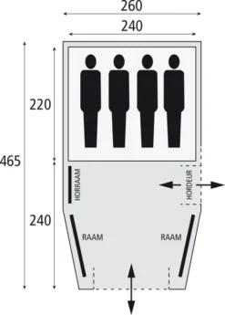 Safarica Blackhawk 260 Familietent -Vango Winkel 7744260 8717437043549 5